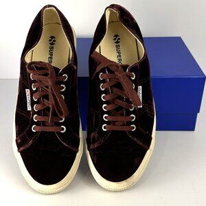 Superga Burgundy Velvet Sneakers